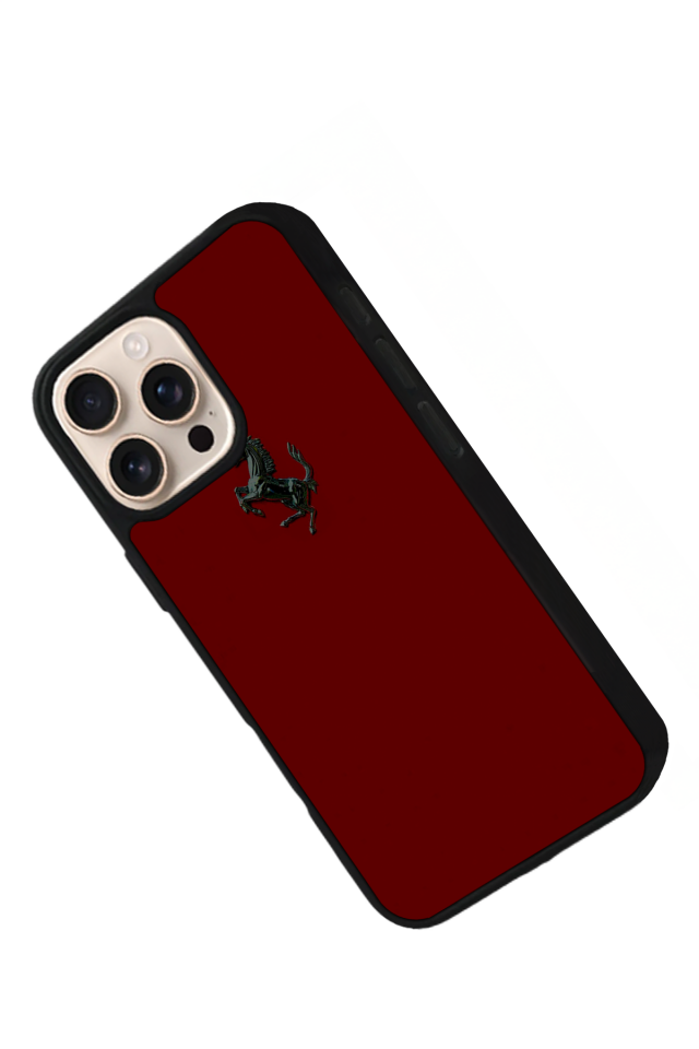 iPhone 16 Pro Uyumlu Kirmizi Tasarımlı Glossy Premium Kılıf