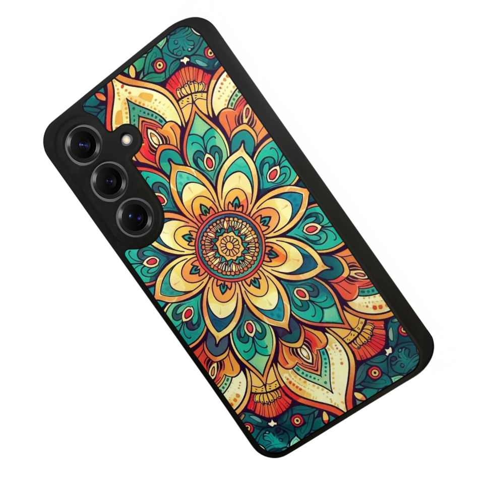 Samsung Galaxy S25 Uyumlu Mandala Tasarımlı Glossy Premium Kılıf