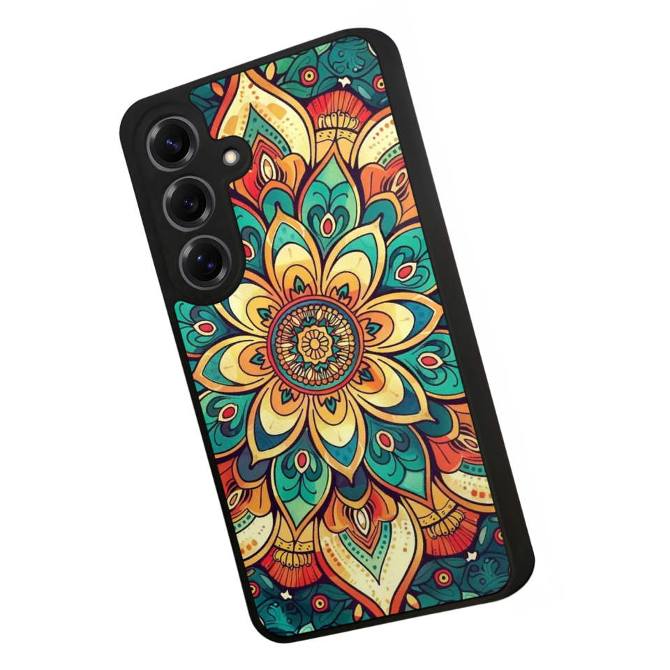 Samsung Galaxy S25 Uyumlu Mandala Tasarımlı Glossy Premium Kılıf