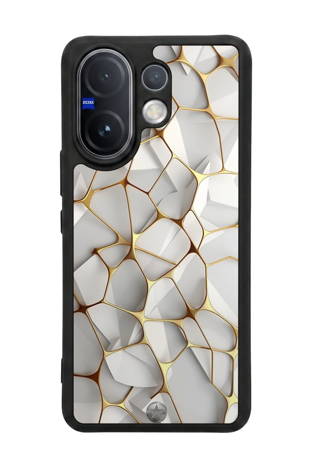 Vivo V60 Uyumlu Mermer Marble Tasarımlı Glossy Premium Kılıf
