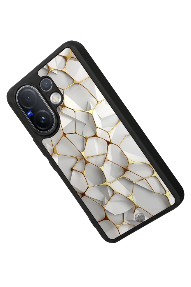 Vivo V60 Uyumlu Mermer Marble Tasarımlı Glossy Premium Kılıf