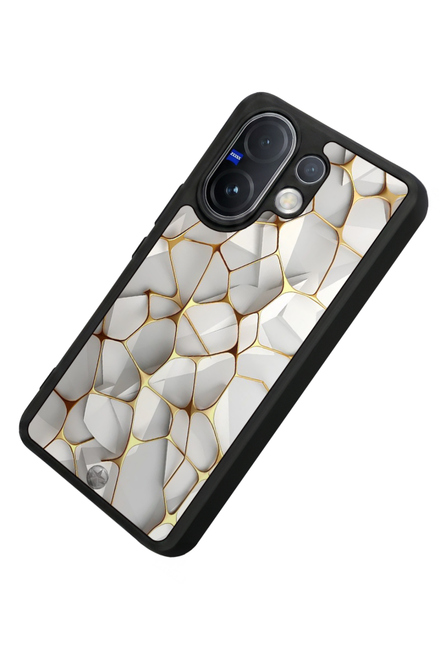 Vivo V60 Uyumlu Mermer Marble Tasarımlı Glossy Premium Kılıf