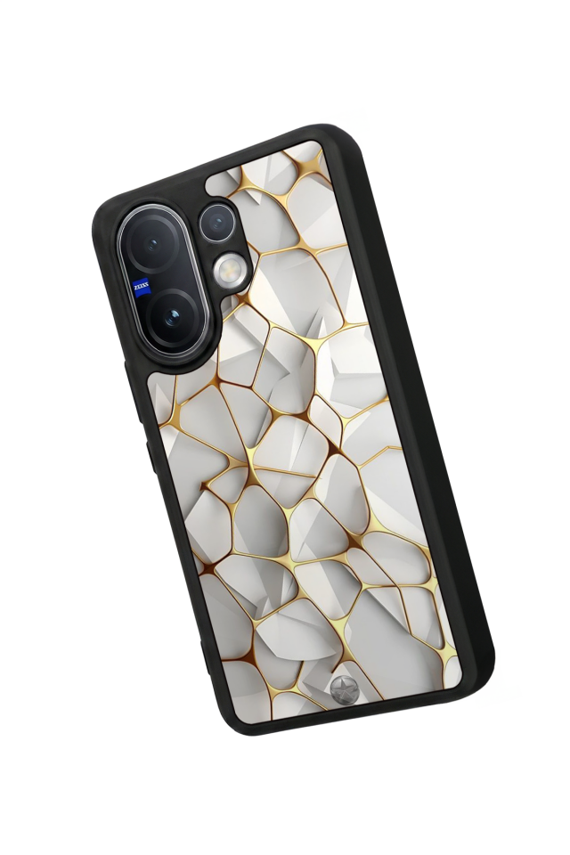 Vivo V60 Uyumlu Mermer Marble Tasarımlı Glossy Premium Kılıf
