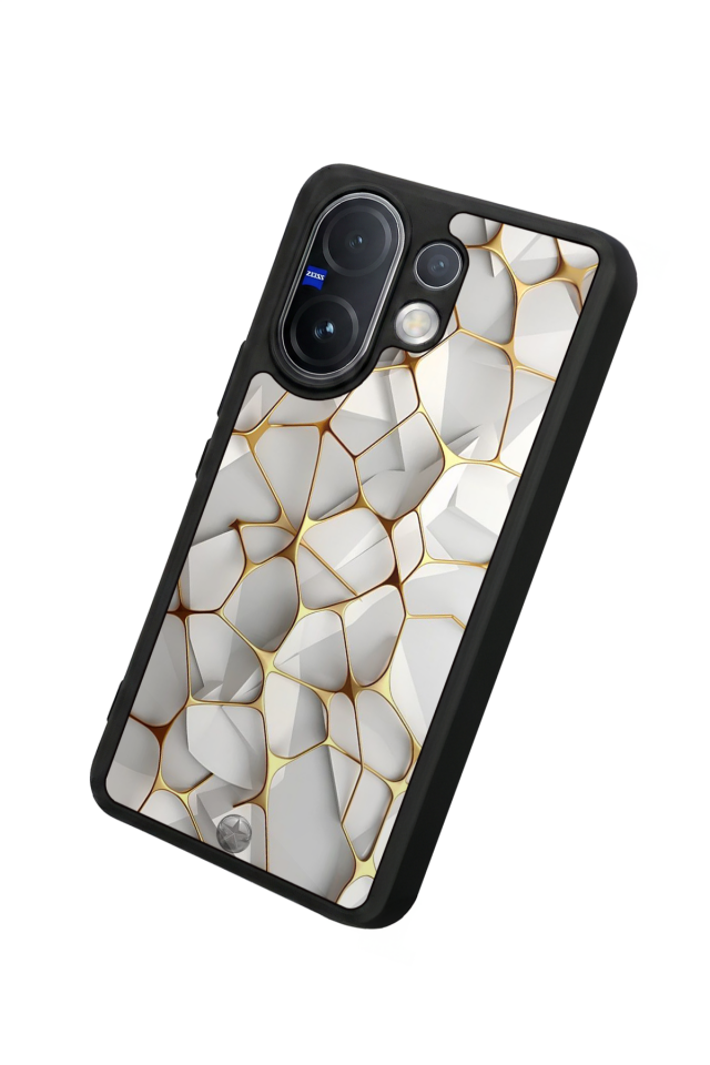 Vivo V60 Uyumlu Mermer Marble Tasarımlı Glossy Premium Kılıf