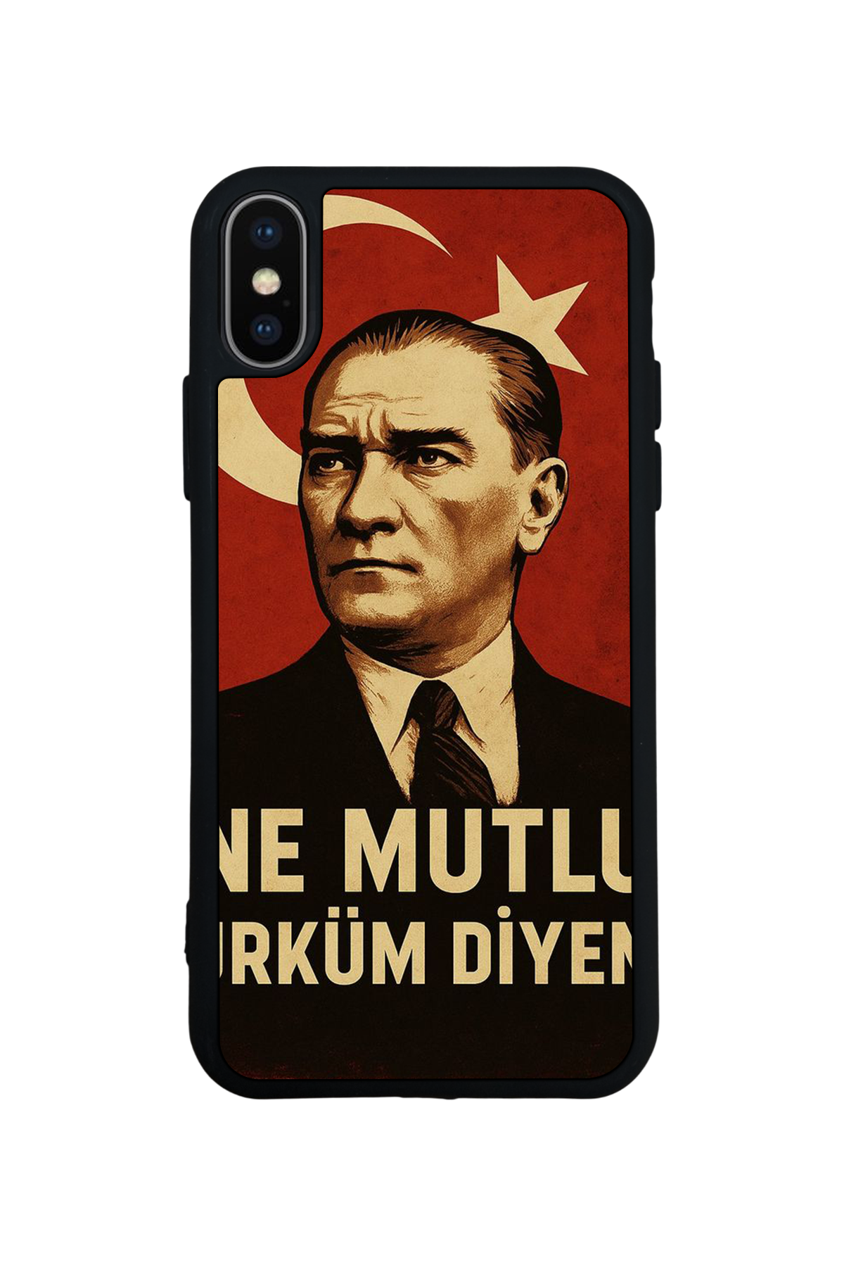 iPhone X/ XS Uyumlu  Mustafa Kemal Ataturk Tasarımlı Glossy Premium Kılıf