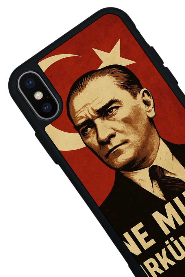 iPhone X/ XS Uyumlu  Mustafa Kemal Ataturk Tasarımlı Glossy Premium Kılıf