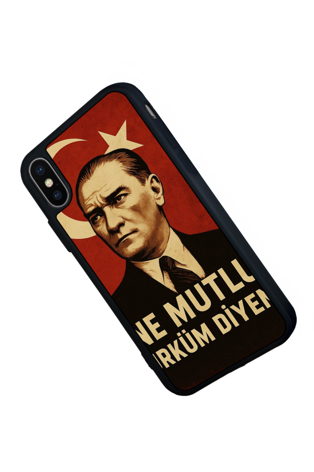 iPhone X/ XS Uyumlu  Mustafa Kemal Ataturk Tasarımlı Glossy Premium Kılıf