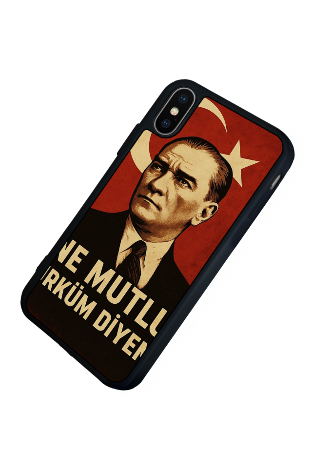 iPhone X/ XS Uyumlu  Mustafa Kemal Ataturk Tasarımlı Glossy Premium Kılıf