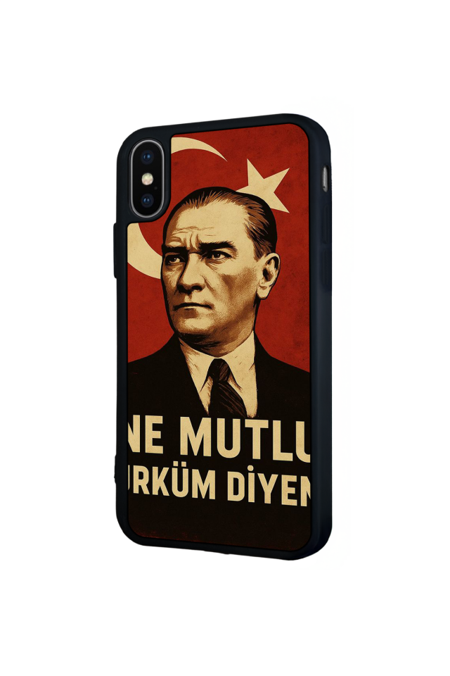 iPhone X/ XS Uyumlu  Mustafa Kemal Ataturk Tasarımlı Glossy Premium Kılıf