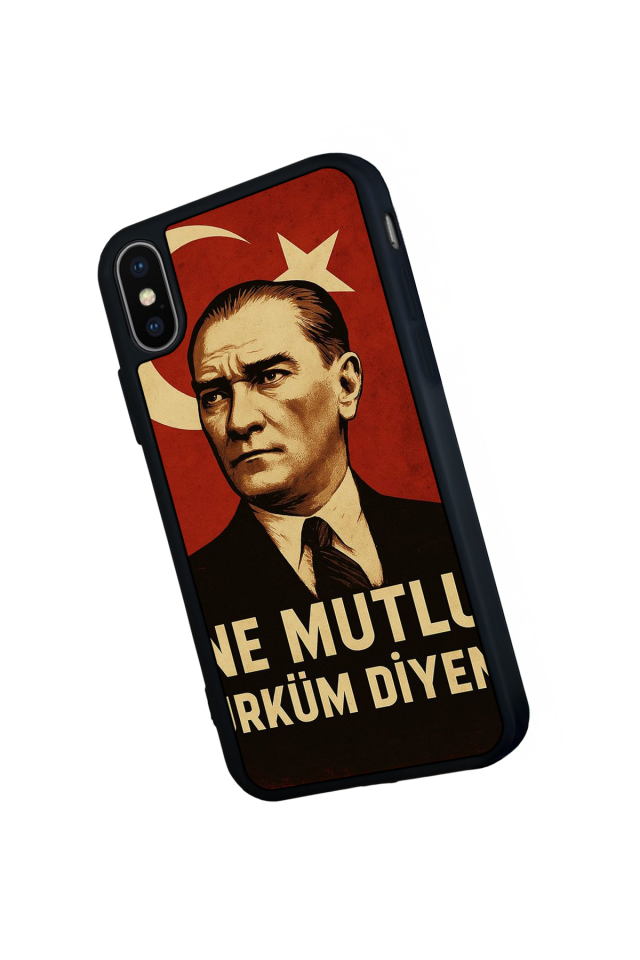 iPhone X/ XS Uyumlu  Mustafa Kemal Ataturk Tasarımlı Glossy Premium Kılıf