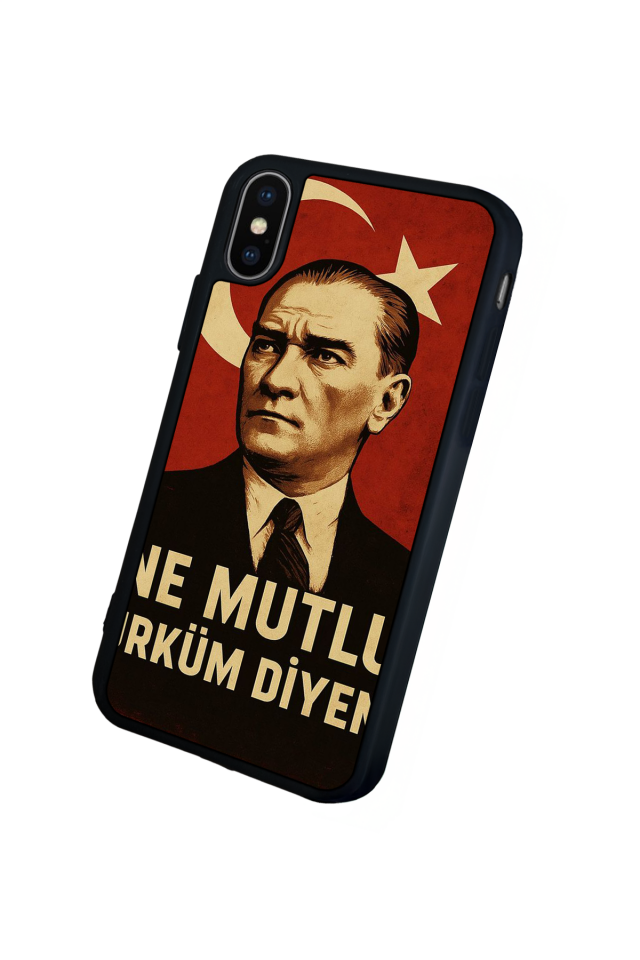 iPhone X/ XS Uyumlu  Mustafa Kemal Ataturk Tasarımlı Glossy Premium Kılıf