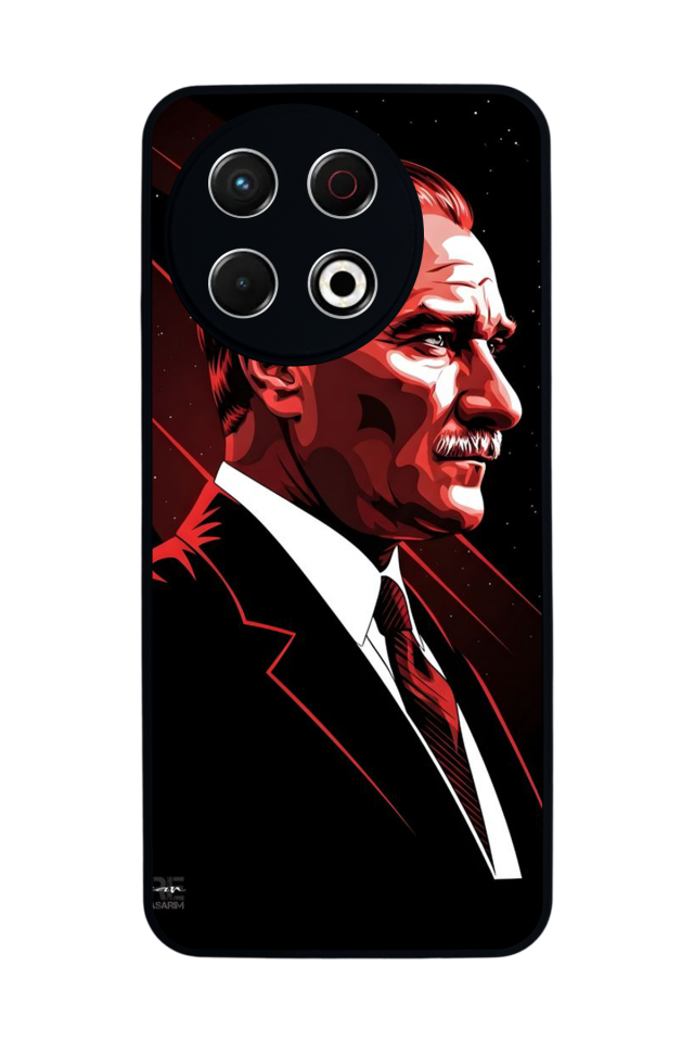 Tecno Spark 30 Pro Uyumlu Mustafa Kemal Ataturk Tasarımlı Glossy Premium Kılıf
