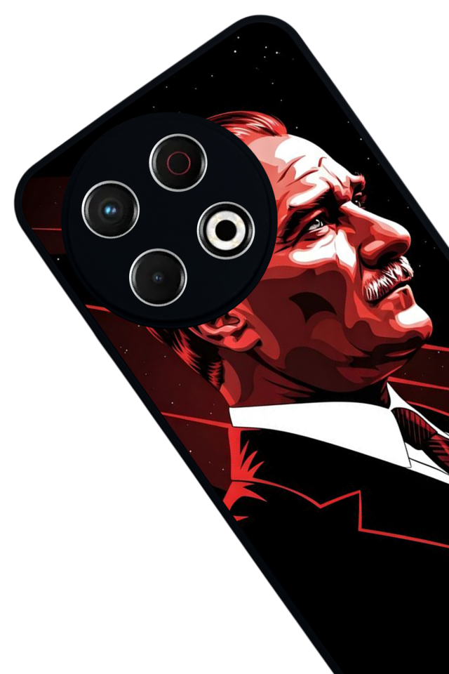Tecno Spark 30 Pro Uyumlu Mustafa Kemal Ataturk Tasarımlı Glossy Premium Kılıf