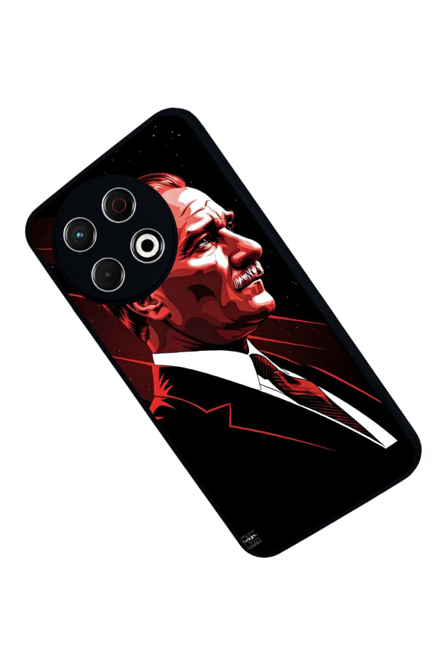 Tecno Spark 30 Pro Uyumlu Mustafa Kemal Ataturk Tasarımlı Glossy Premium Kılıf