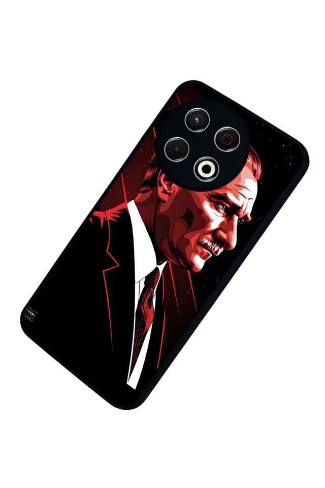 Tecno Spark 30 Pro Uyumlu Mustafa Kemal Ataturk Tasarımlı Glossy Premium Kılıf