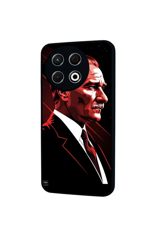 Tecno Spark 30 Pro Uyumlu Mustafa Kemal Ataturk Tasarımlı Glossy Premium Kılıf