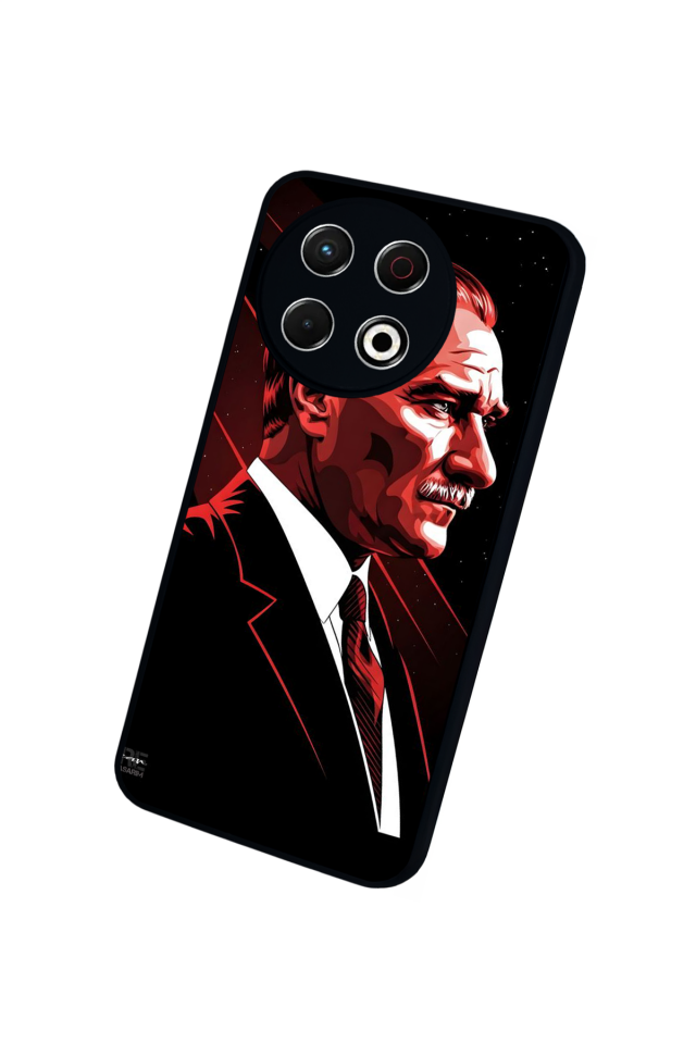 Tecno Spark 30 Pro Uyumlu Mustafa Kemal Ataturk Tasarımlı Glossy Premium Kılıf