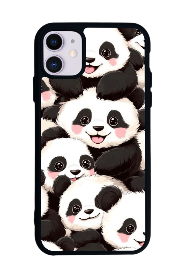 iPhone 11 Uyumlu Panda Tasarımlı Glossy Premium Kılıf