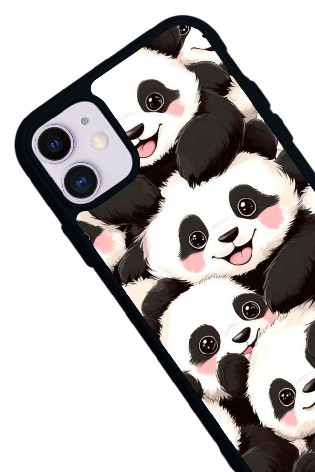 iPhone 11 Uyumlu Panda Tasarımlı Glossy Premium Kılıf
