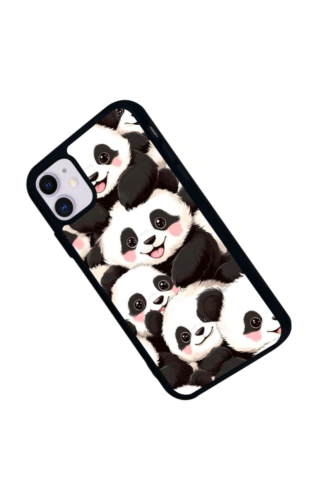iPhone 11 Uyumlu Panda Tasarımlı Glossy Premium Kılıf