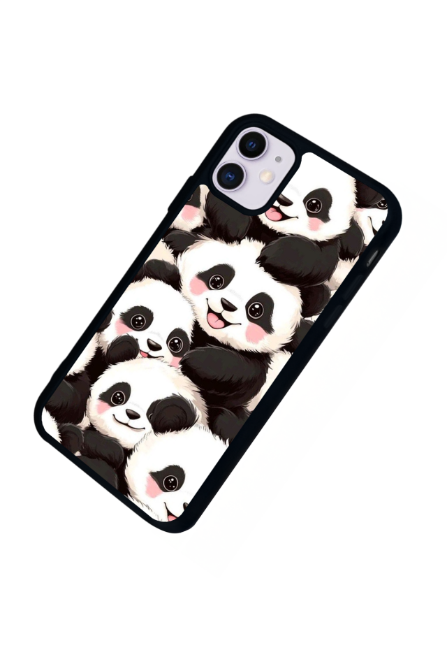 iPhone 11 Uyumlu Panda Tasarımlı Glossy Premium Kılıf