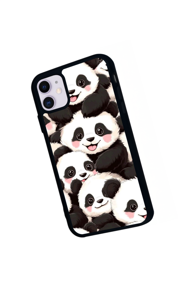 iPhone 11 Uyumlu Panda Tasarımlı Glossy Premium Kılıf