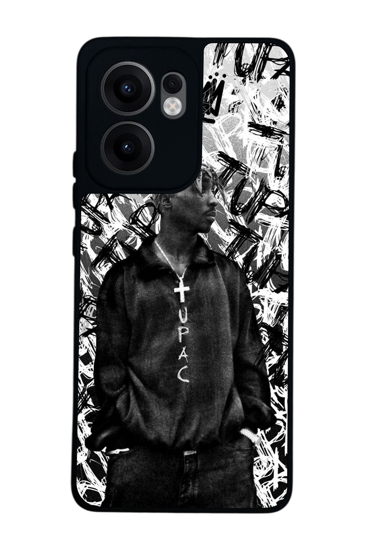 Oppo Reno 13F Uyumlu Tupac Tasarımlı Glossy Premium Kılıf
