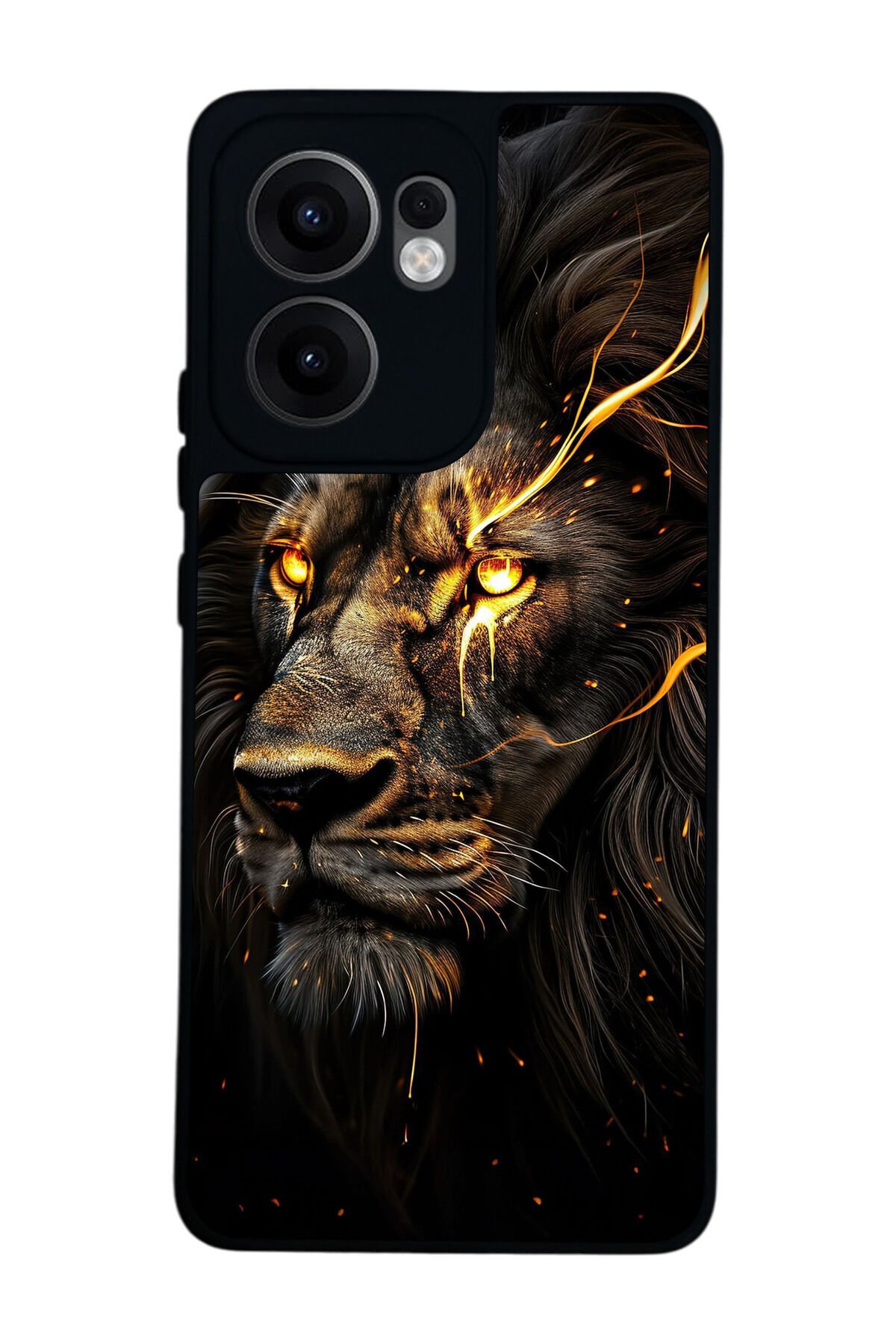 Oppo Reno 13F Uyumlu Aslan Tasarımlı Glossy Premium Kılıf