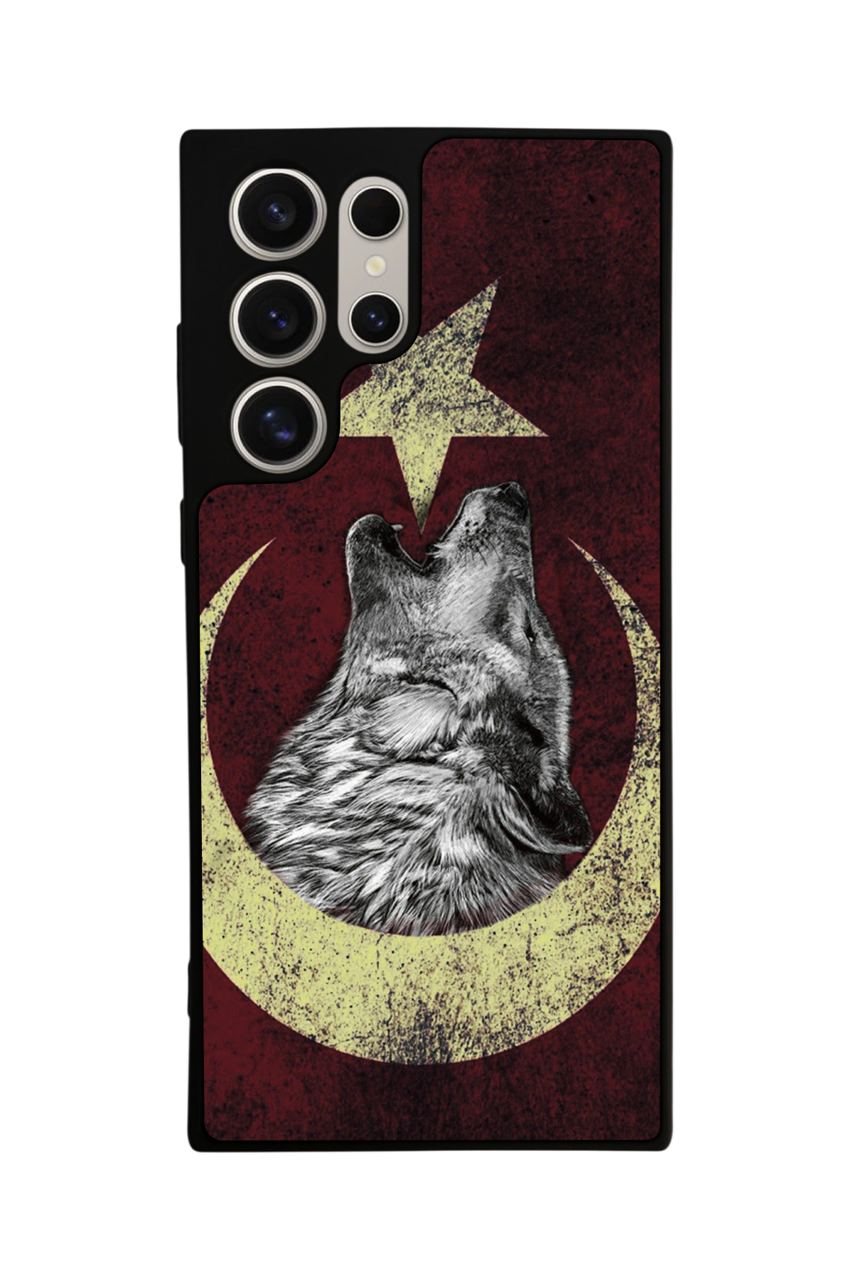 Samsung Galaxy S22 Ultra Uyumlu Bozkurt Tasarımlı Glossy Premium Kılıf