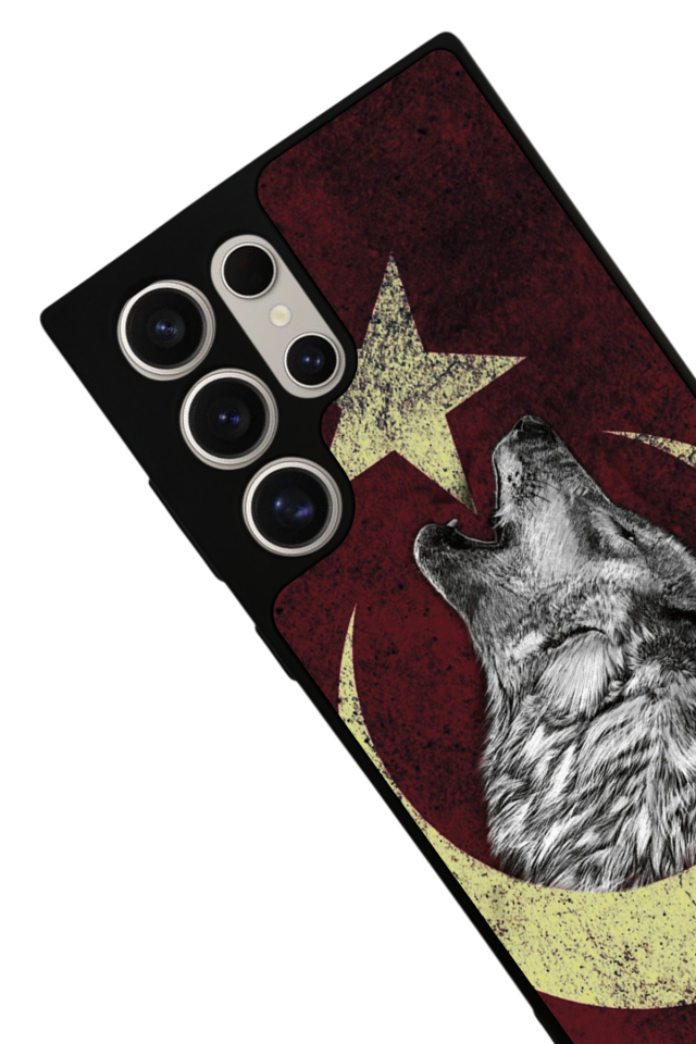 Samsung Galaxy S22 Ultra Uyumlu Bozkurt Tasarımlı Glossy Premium Kılıf