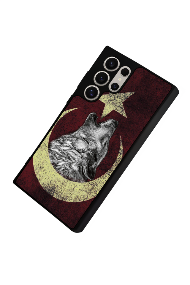 Samsung Galaxy S22 Ultra Uyumlu Bozkurt Tasarımlı Glossy Premium Kılıf