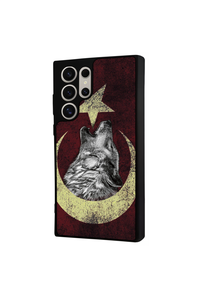 Samsung Galaxy S22 Ultra Uyumlu Bozkurt Tasarımlı Glossy Premium Kılıf