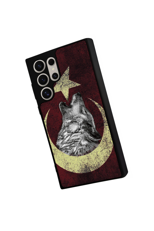 Samsung Galaxy S22 Ultra Uyumlu Bozkurt Tasarımlı Glossy Premium Kılıf