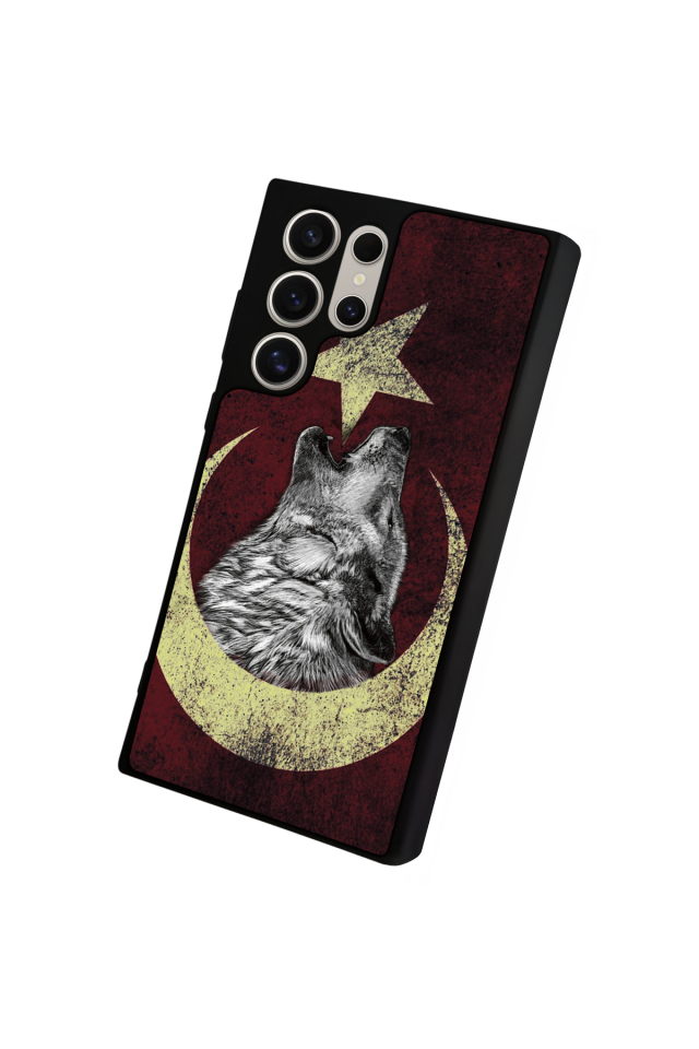 Samsung Galaxy S22 Ultra Uyumlu Bozkurt Tasarımlı Glossy Premium Kılıf