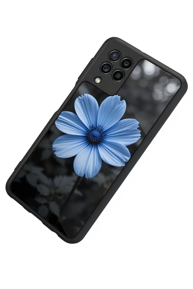 Samsung Galaxy M32 Uyumlu Cicek Tasarımlı Glossy Premium Kılıf