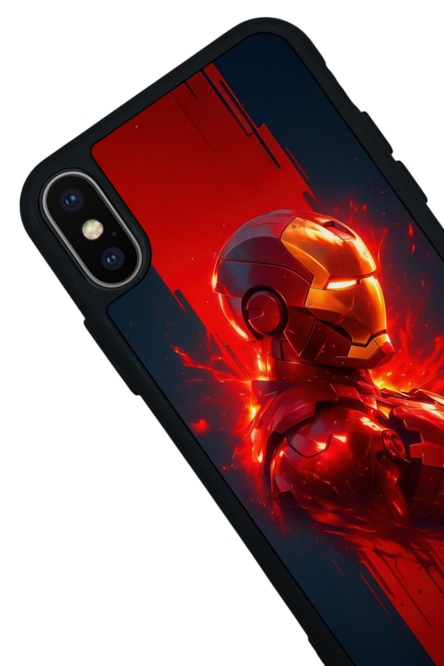 iPhone XS Max Uyumlu  Iron Man ( Demir Adam ) Tasarımlı Glossy Premium Kılıf