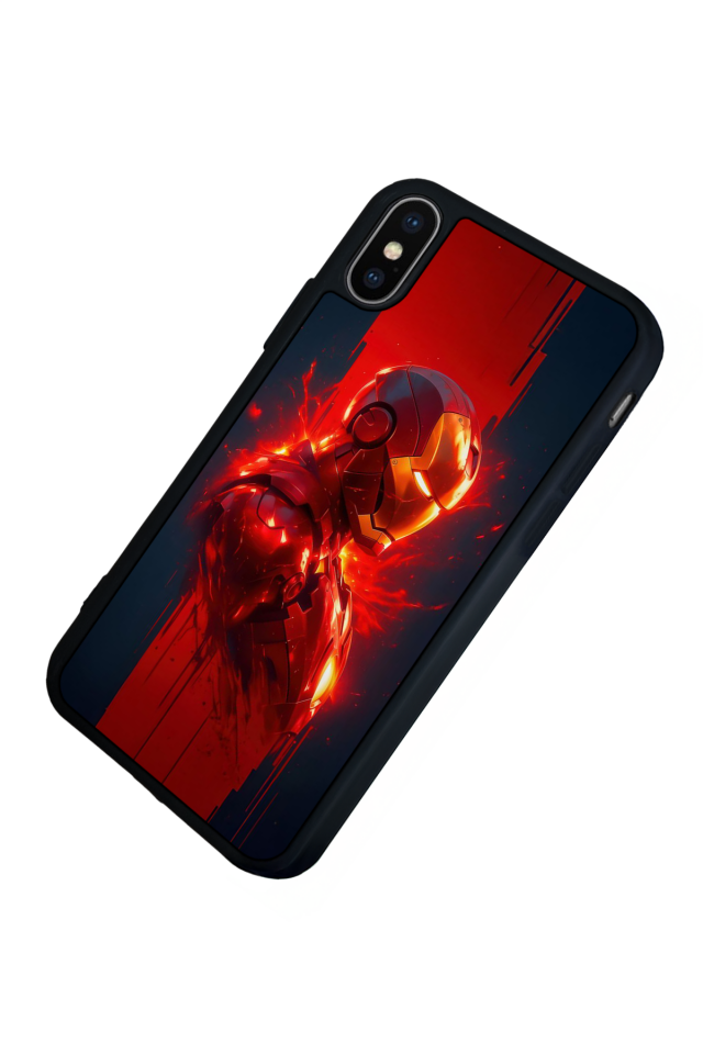 iPhone XS Max Uyumlu  Iron Man ( Demir Adam ) Tasarımlı Glossy Premium Kılıf