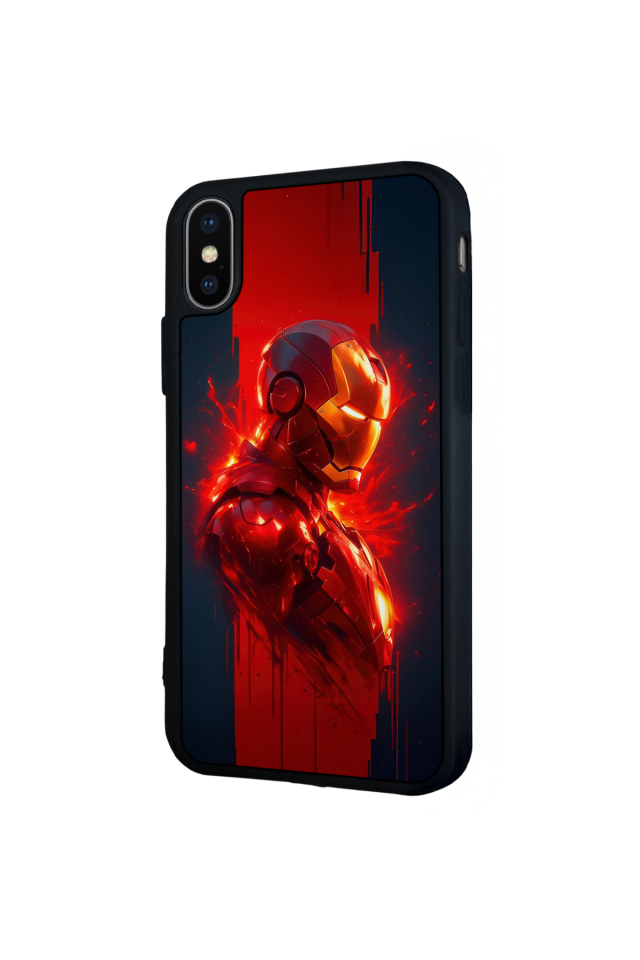 iPhone XS Max Uyumlu  Iron Man ( Demir Adam ) Tasarımlı Glossy Premium Kılıf