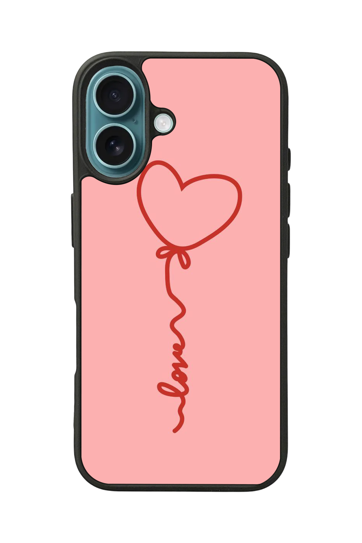 iPhone 16 Uyumlu Kalp Love Tasarımlı Glossy Premium Kılıf