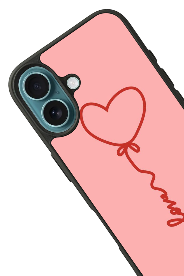 iPhone 16 Uyumlu Kalp Love Tasarımlı Glossy Premium Kılıf