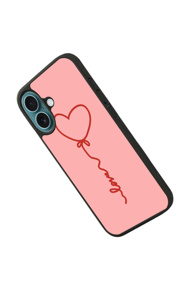 iPhone 16 Uyumlu Kalp Love Tasarımlı Glossy Premium Kılıf