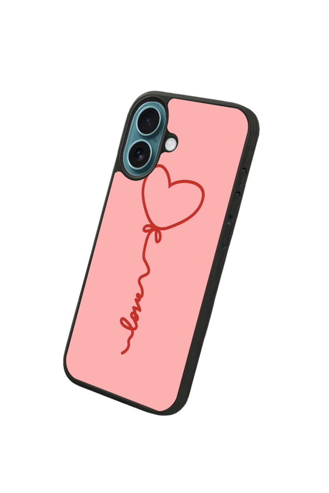 iPhone 16 Uyumlu Kalp Love Tasarımlı Glossy Premium Kılıf