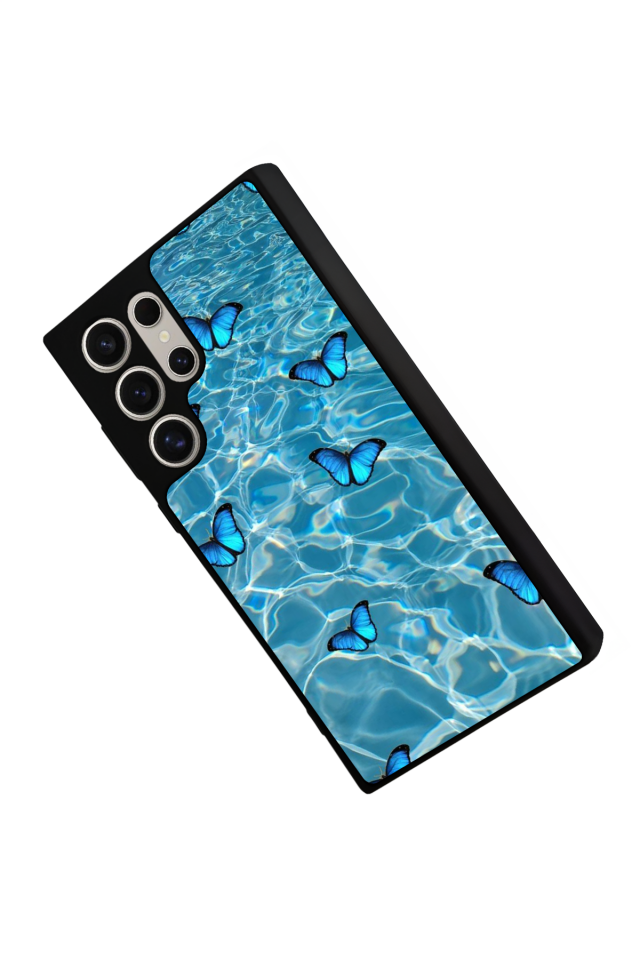 Samsung Galaxy S23 Ultra Uyumlu Kelebek Tasarımlı Glossy Premium Kılıf