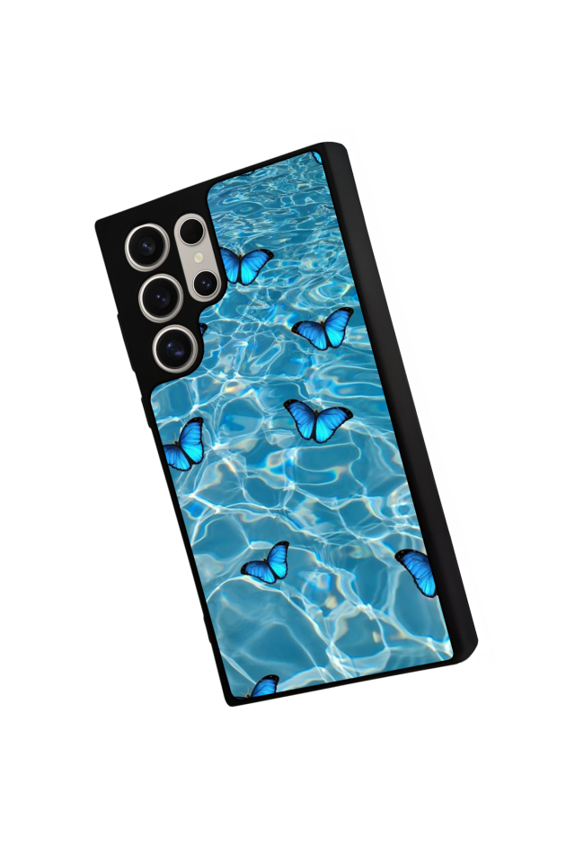 Samsung Galaxy S23 Ultra Uyumlu Kelebek Tasarımlı Glossy Premium Kılıf