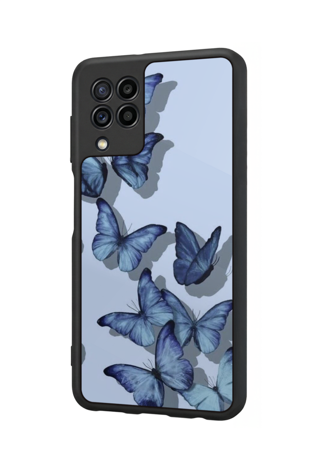 Samsung Galaxy M22 Uyumlu Kelebek Tasarımlı Glossy Premium Kılıf