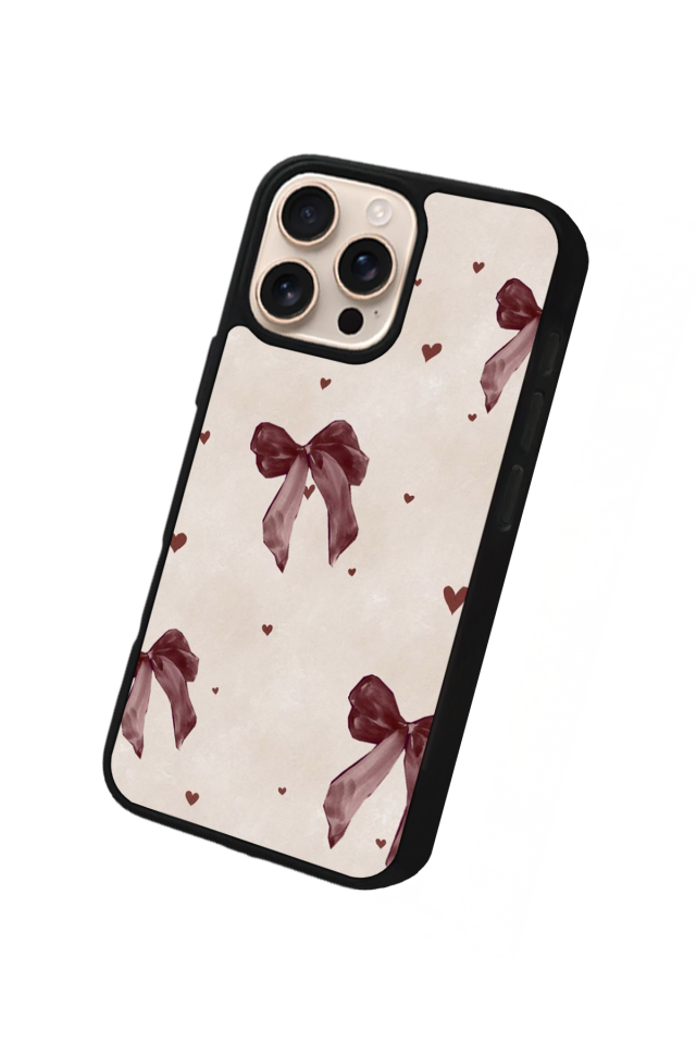 iPhone 15 Pro Max Uyumlu Kurdele Tasarımlı Glossy Premium Kılıf