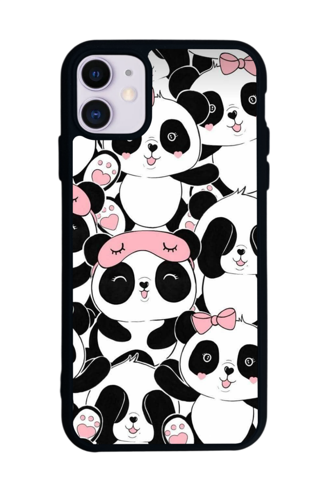iPhone 11 Uyumlu Panda Tasarımlı Glossy Premium Kılıf