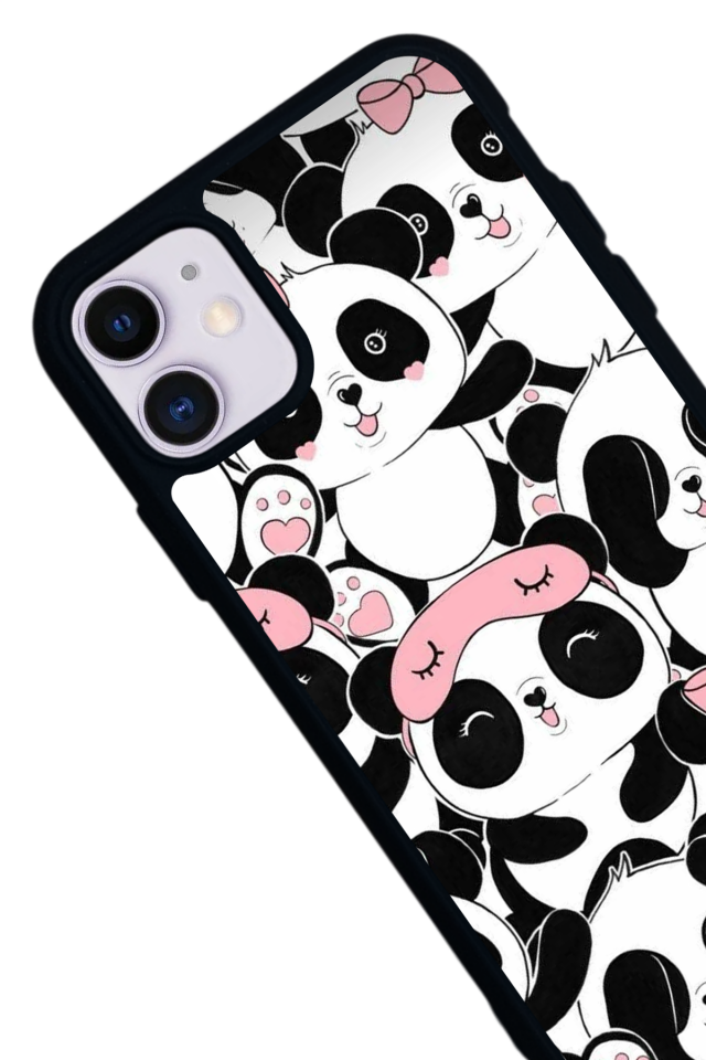 iPhone 11 Uyumlu Panda Tasarımlı Glossy Premium Kılıf