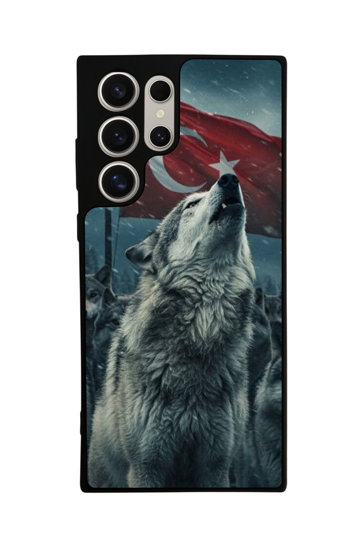 Samsung Galaxy S22 Ultra Uyumlu Bozkurt Tasarımlı Glossy Premium Kılıf