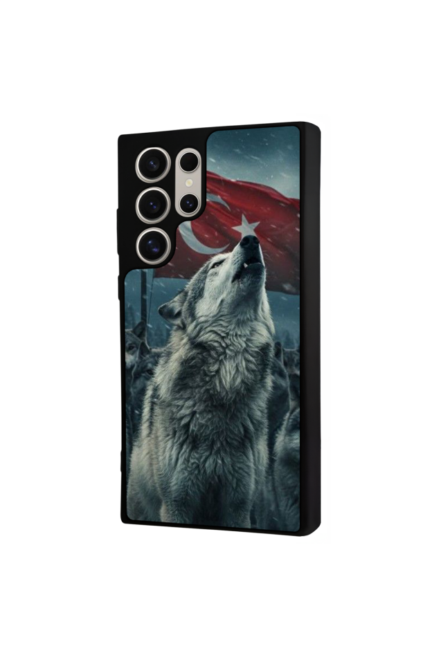 Samsung Galaxy S22 Ultra Uyumlu Bozkurt Tasarımlı Glossy Premium Kılıf